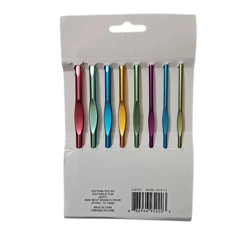 Loops & Threads Anodized Aluminum Crochet Hook 8 Piece Set